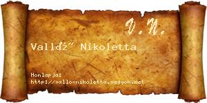 Valló Nikoletta névjegykártya