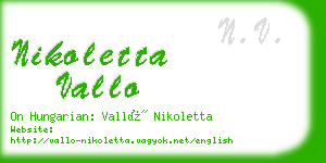 nikoletta vallo business card